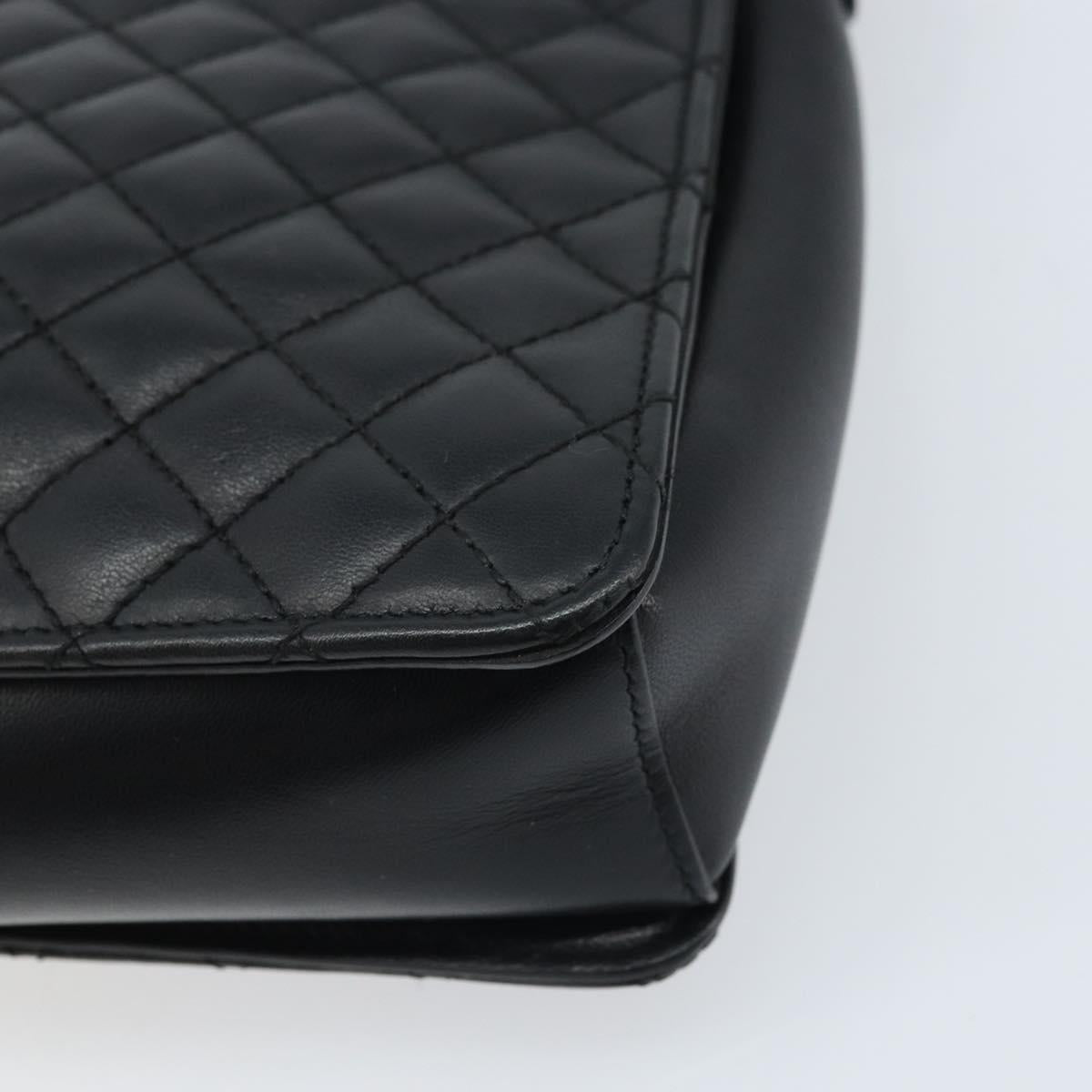 Salvatore Ferragamo Vala Hand Bag Leather 2way Black Gold Auth gh1879
