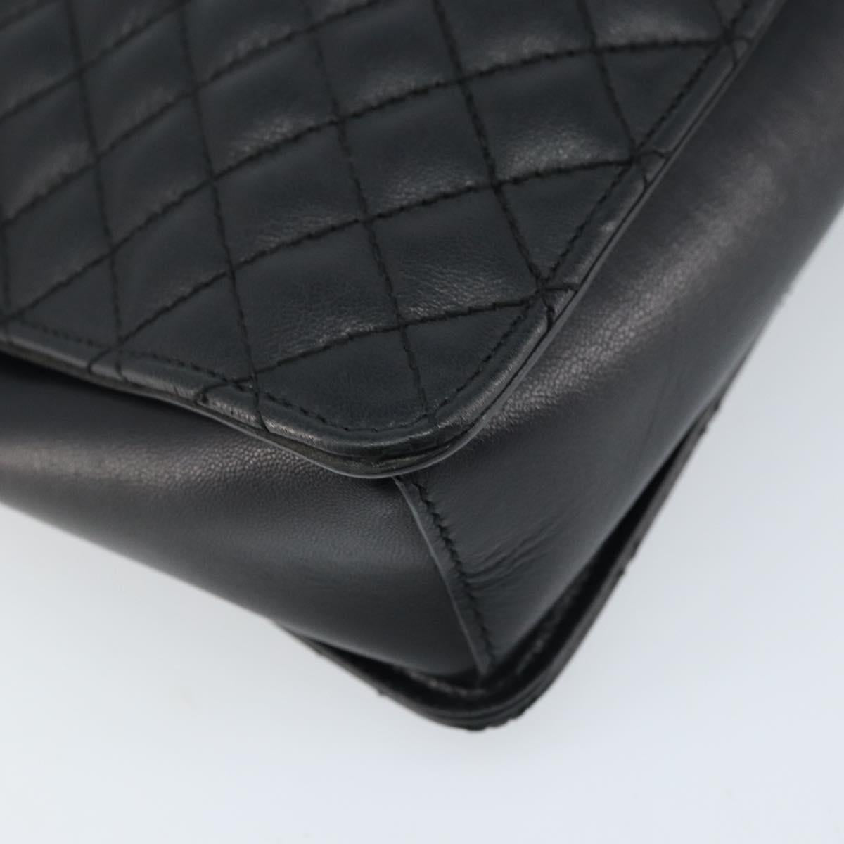 Salvatore Ferragamo Vala Hand Bag Leather 2way Black Gold Auth gh1879