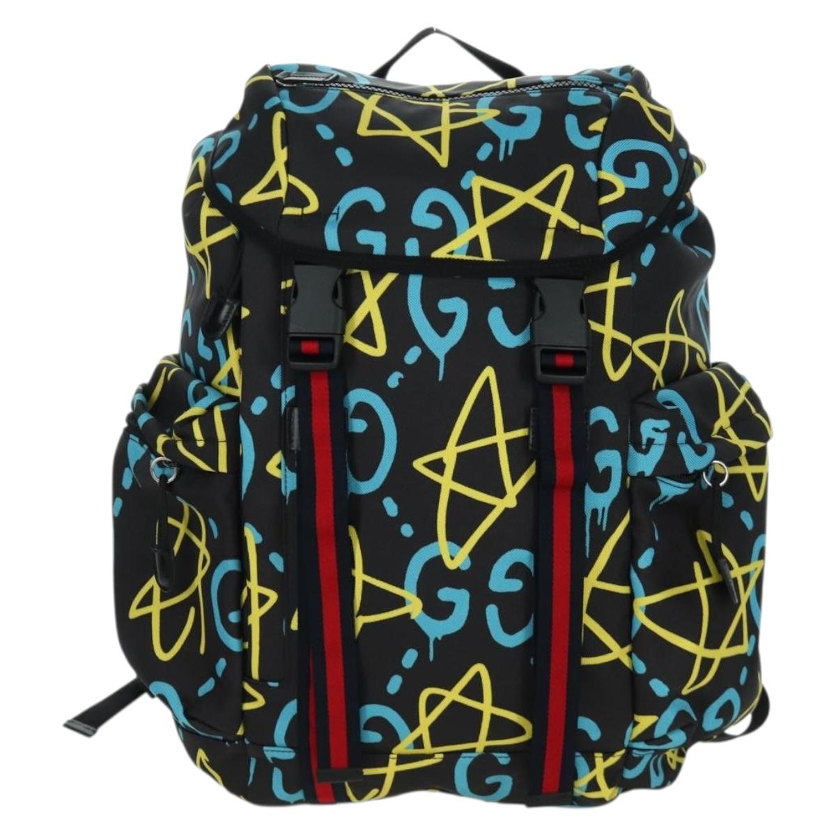 GUCCI Gucci Ghost Sherry Line Backpack Canvas Multicolor 429037 Auth gh1884M