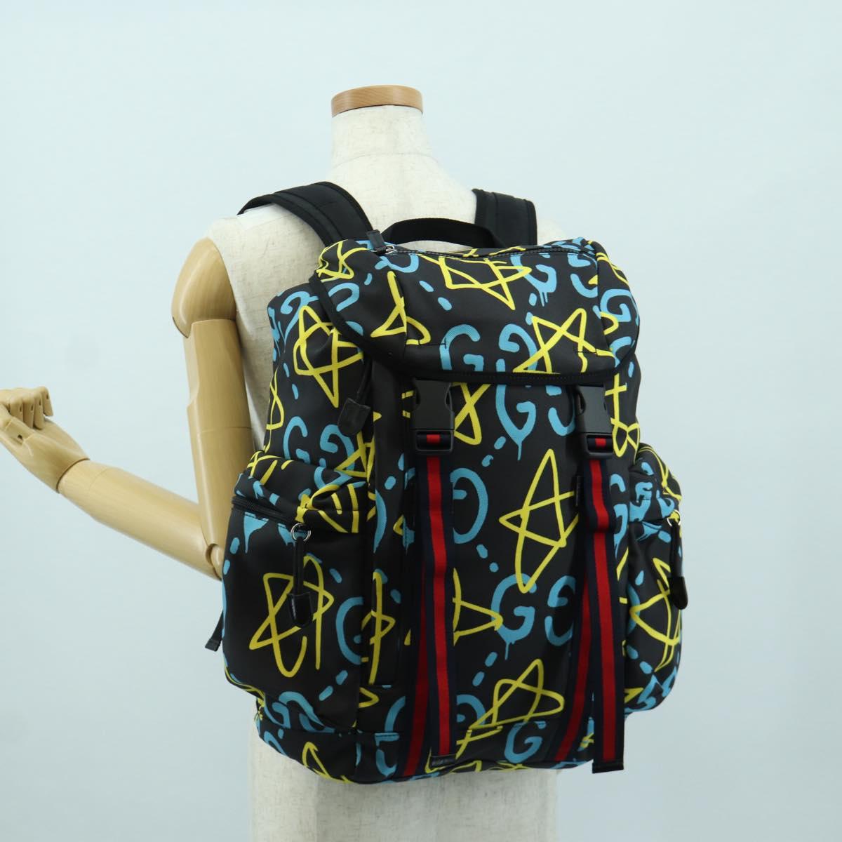 GUCCI Gucci Ghost Sherry Line Backpack Canvas Multicolor 429037 Auth gh1884M