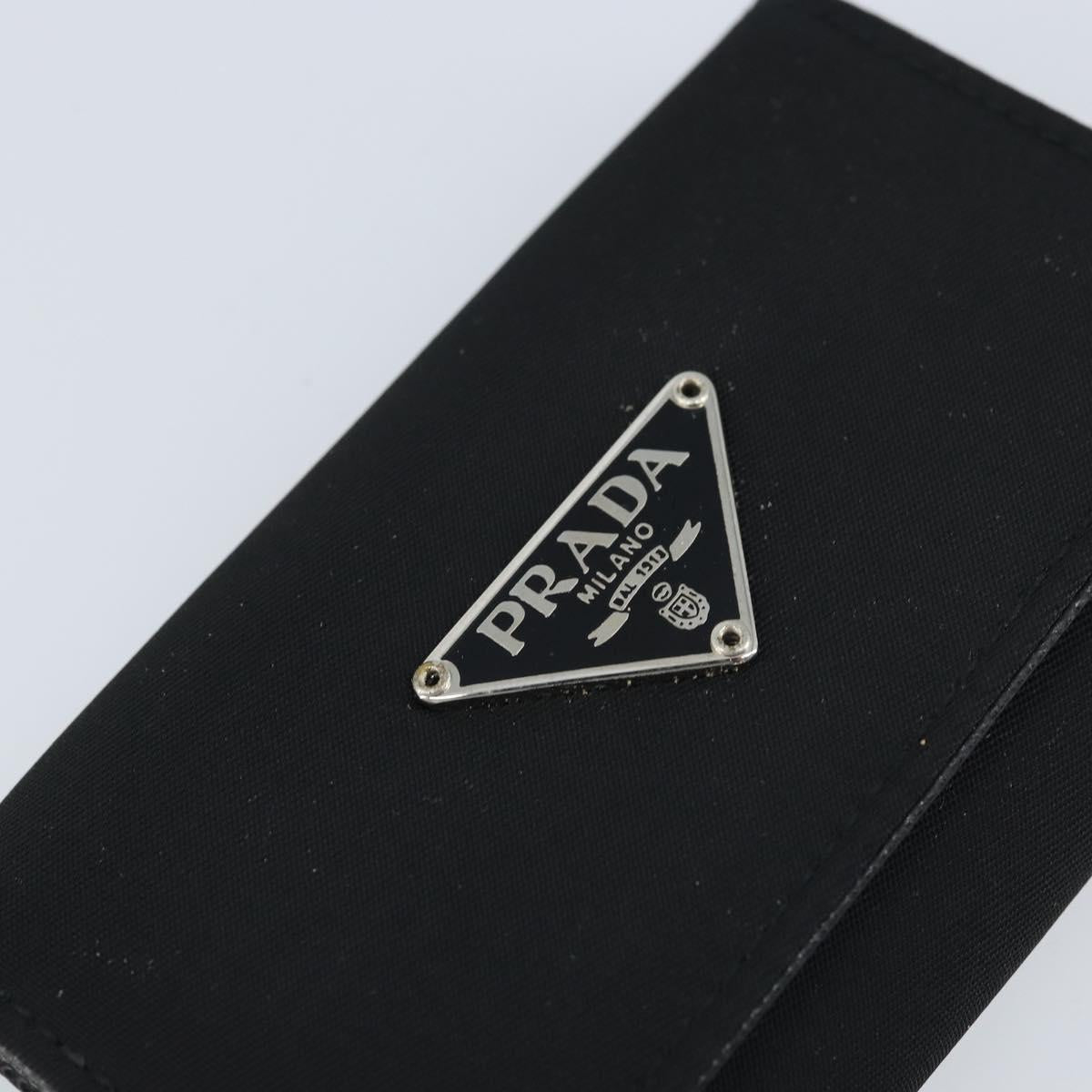 PRADA Key Case Nylon Black Black Auth gh1895