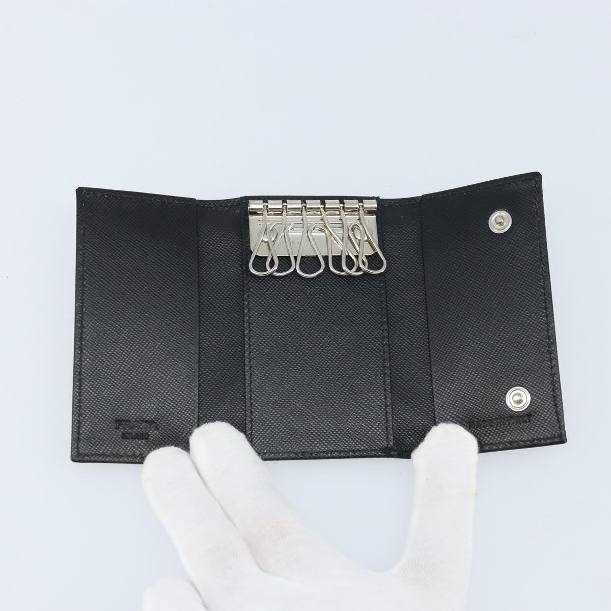 PRADA Key Case Nylon Black Black Auth gh1895