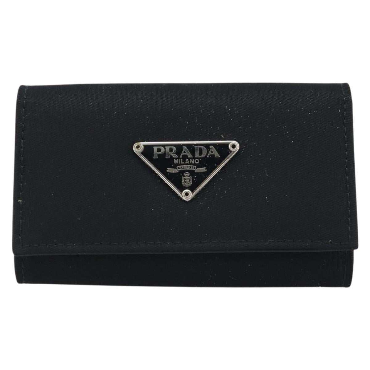 PRADA Key Case Nylon Black Black Auth gh1895