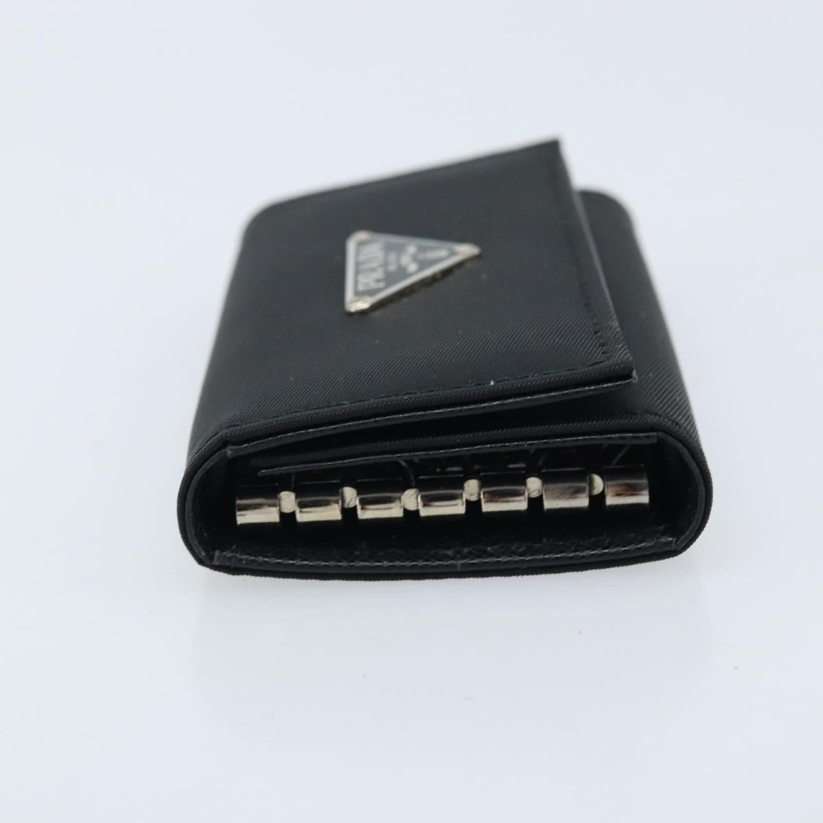 PRADA Key Case Nylon Black Black Auth gh1895