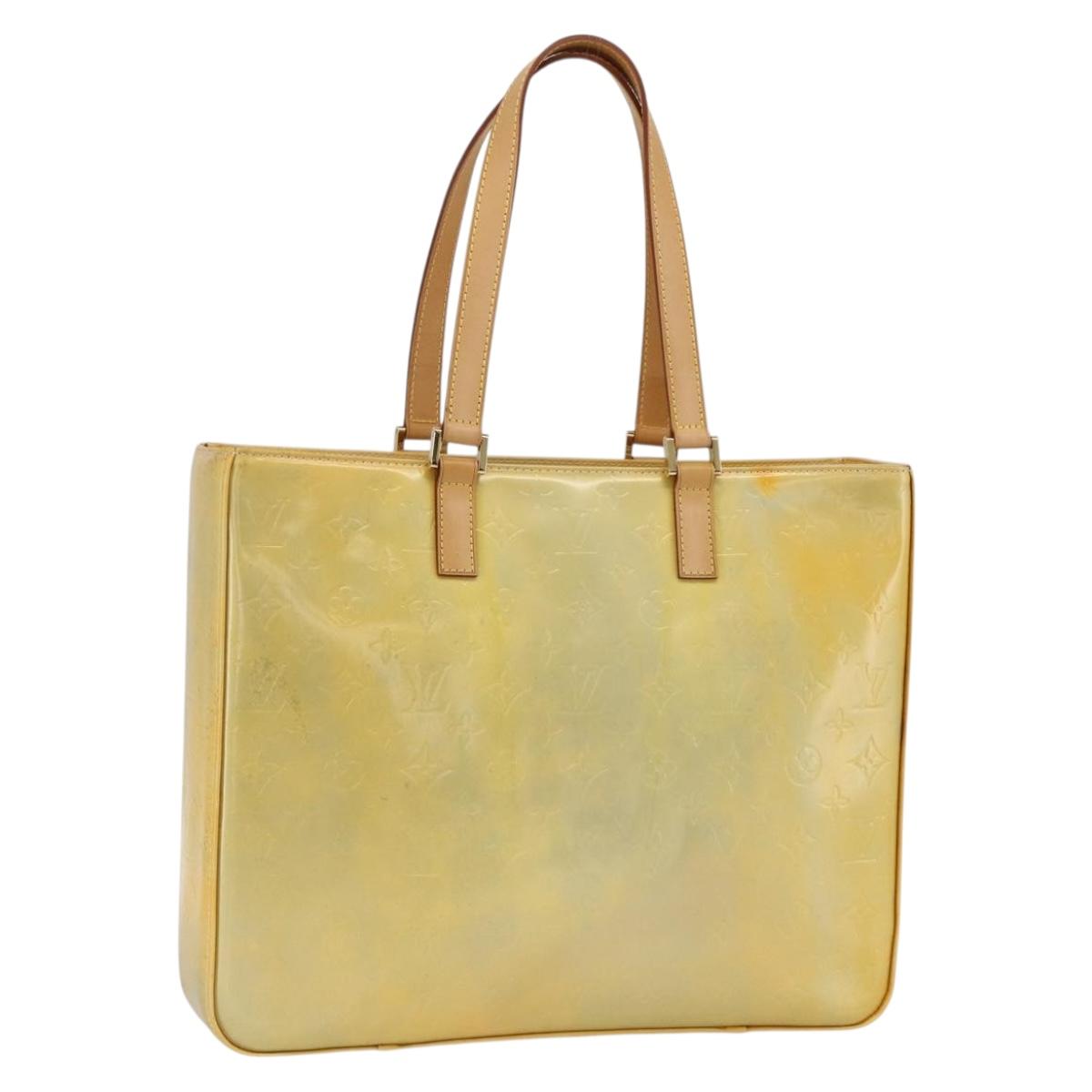 LOUIS VUITTON Monogram Vernis Columbus Tote Bag Gris M91028 LV Auth gh1902