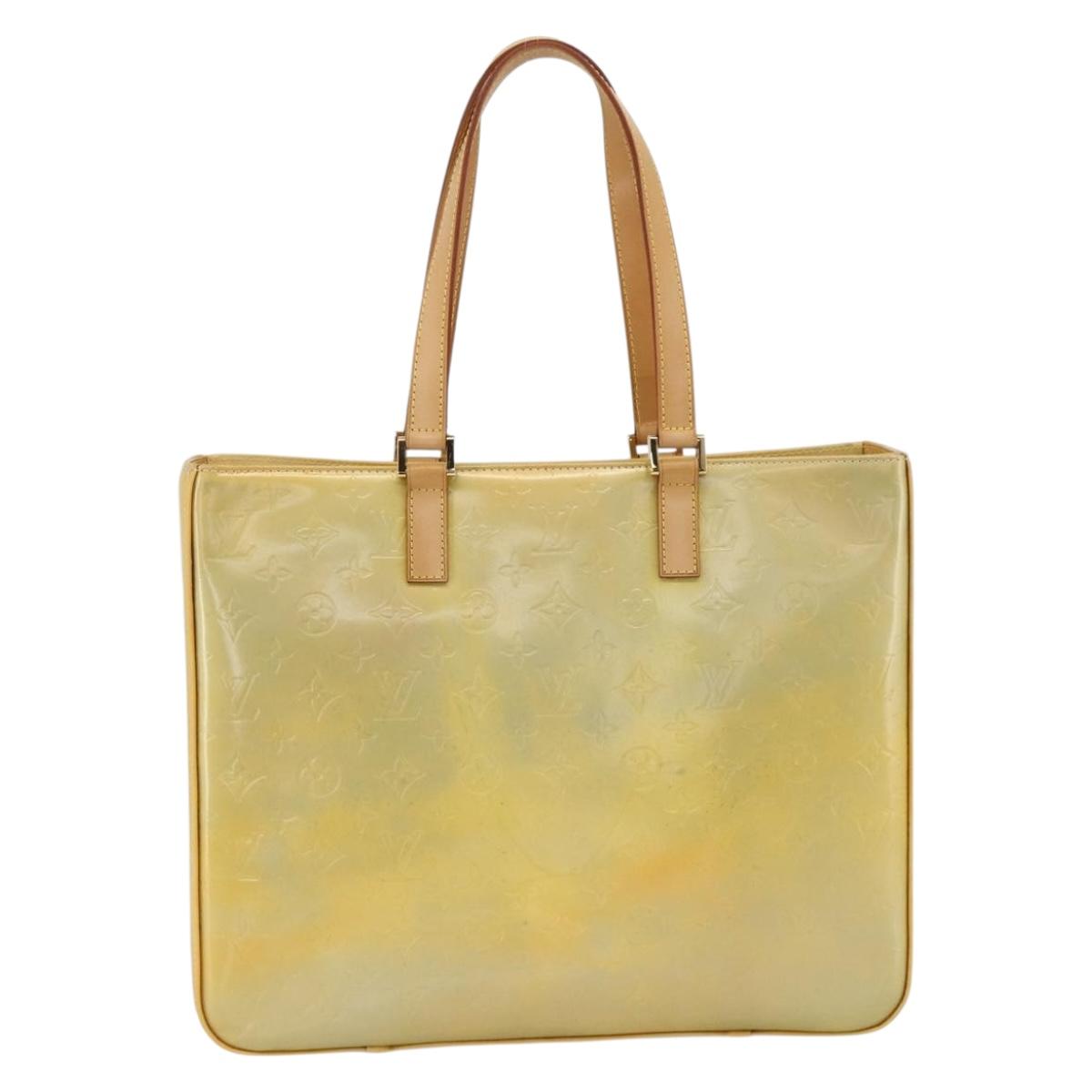 LOUIS VUITTON Monogram Vernis Columbus Tote Bag Gris M91028 LV Auth gh1902