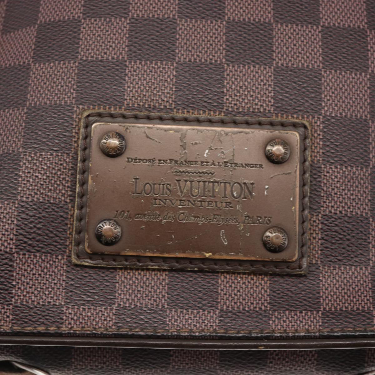 LOUIS VUITTON Damier Ebene Brooklyn PM Shoulder Bag N51210 LV Auth gh1904