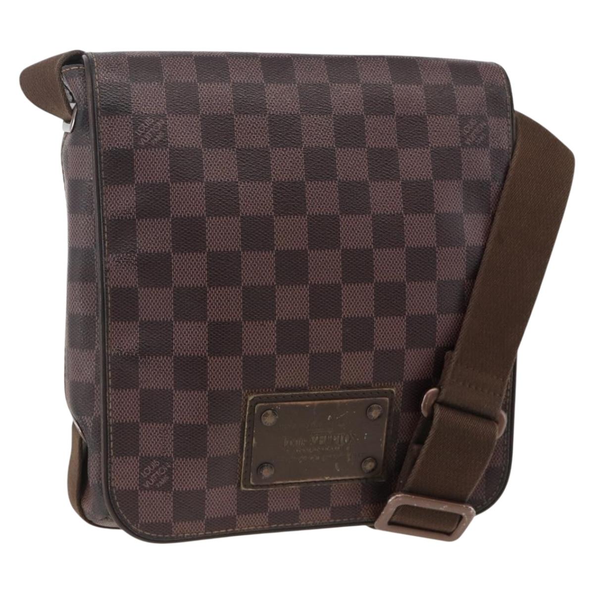 LOUIS VUITTON Damier Ebene Brooklyn PM Shoulder Bag N51210 LV Auth gh1904