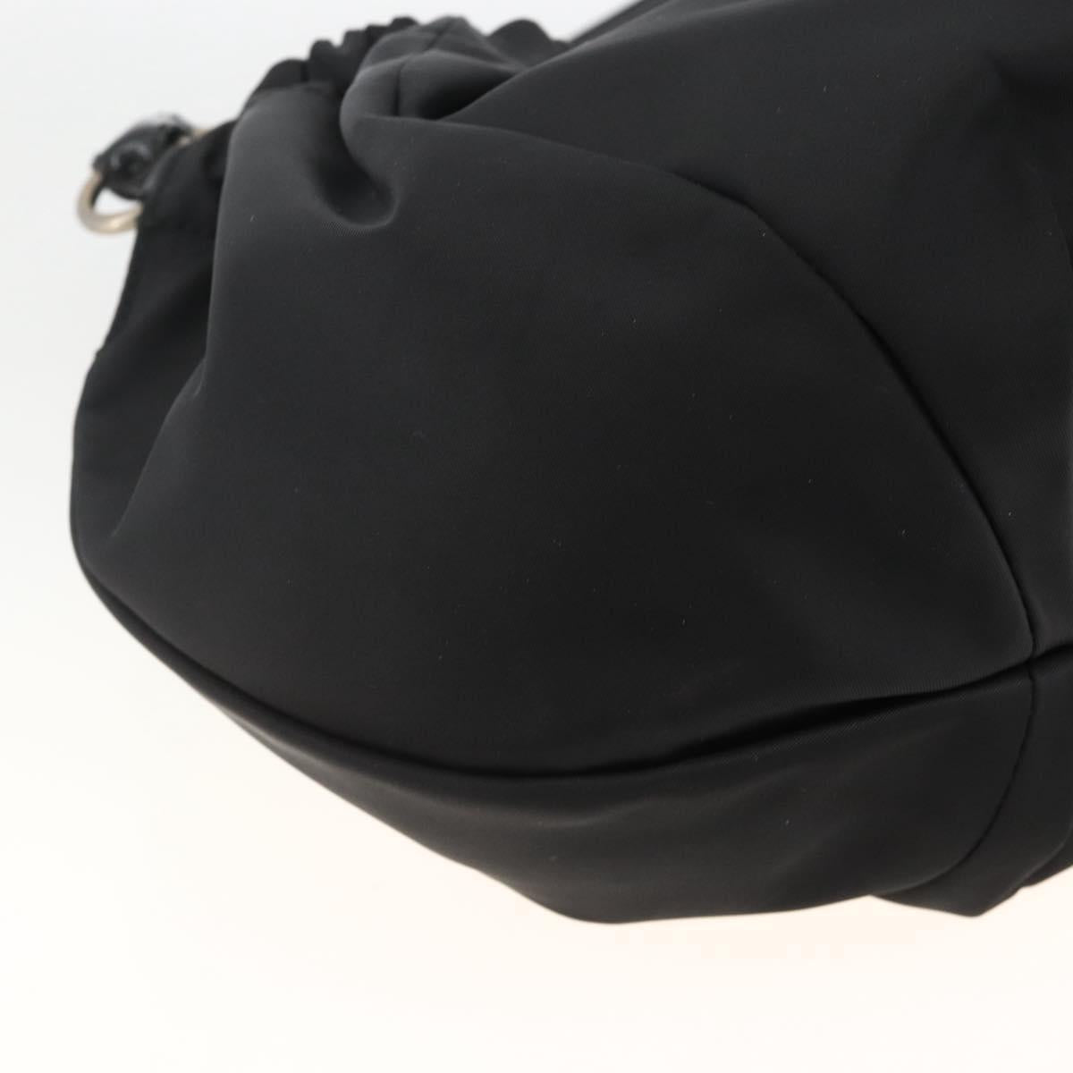 Salvatore Ferragamo Vala Hand Bag Nylon Black Silver Auth gh1920