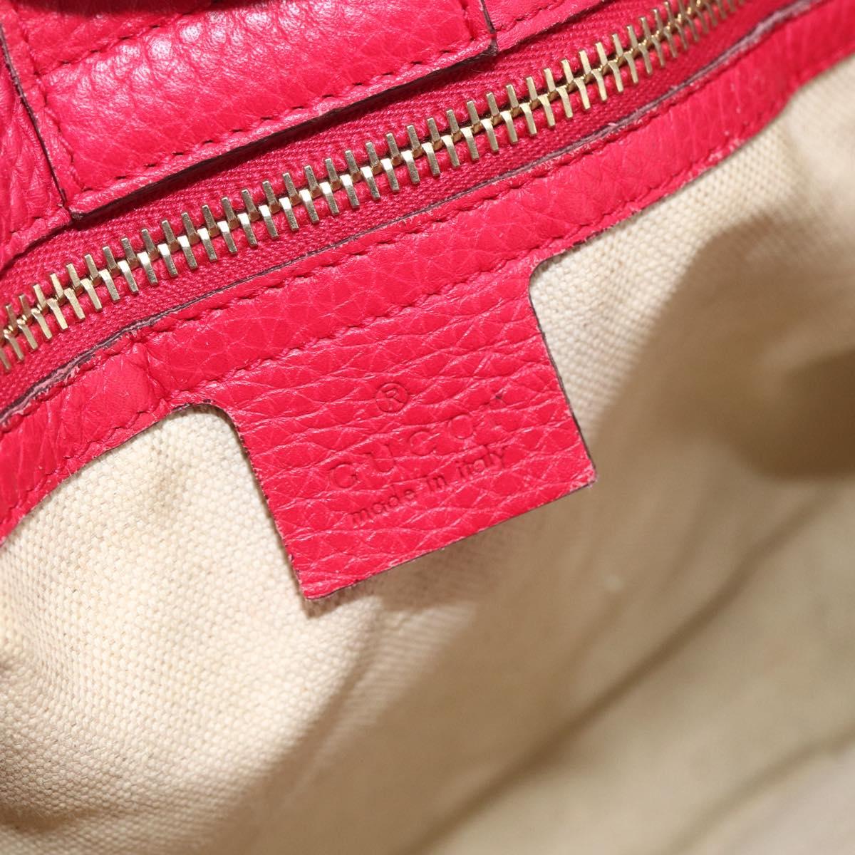 GUCCI Bamboo Hand Bag Leather Pink Gold 323660 Auth gh1935