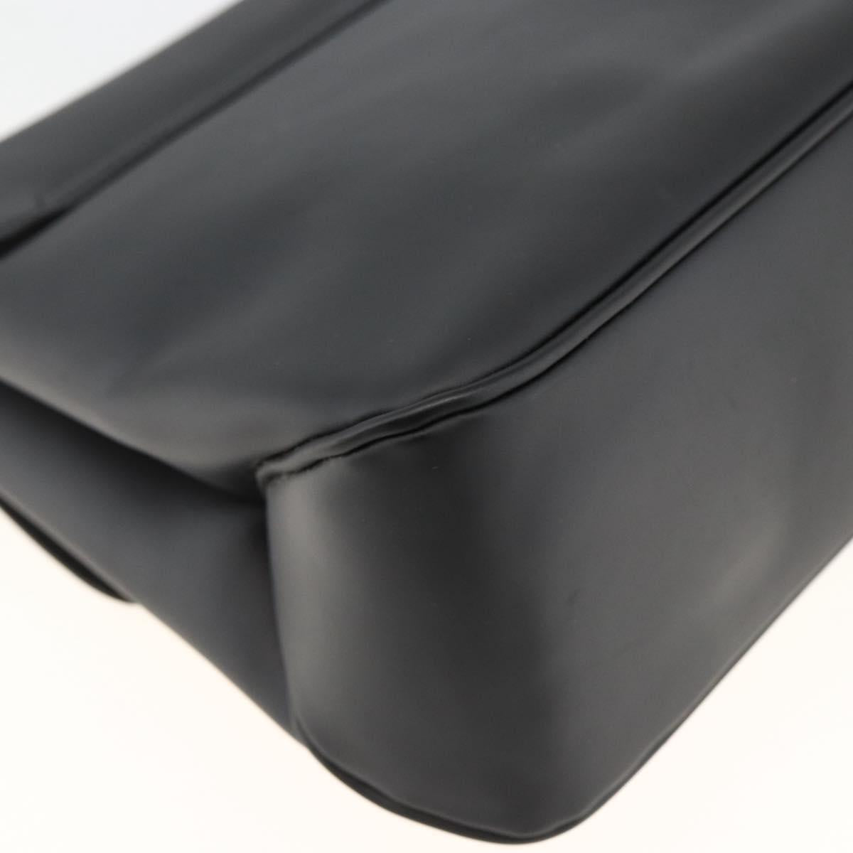 Salvatore Ferragamo Vala Shoulder Bag PVC Canvas Black Silver Auth gh1939