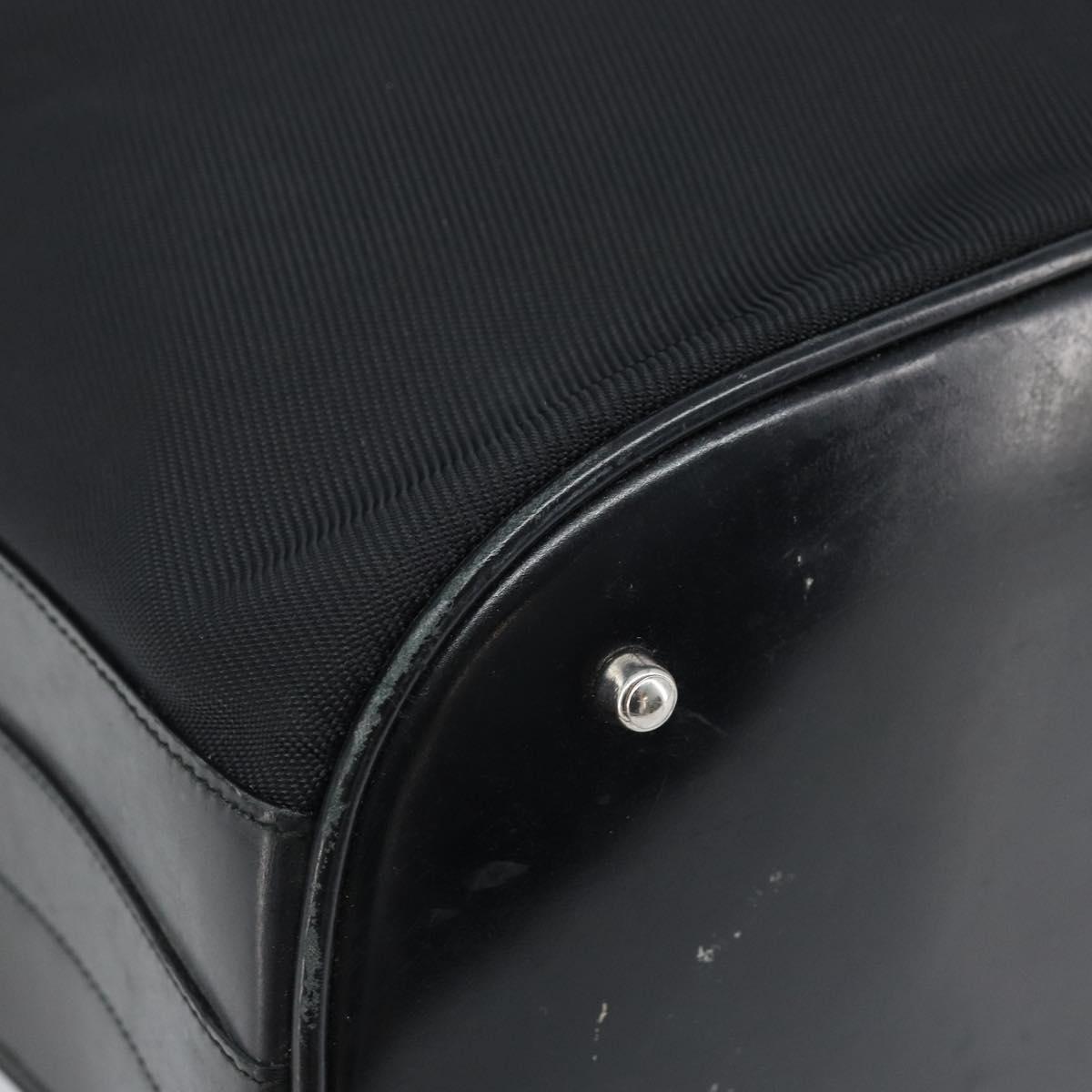 GUCCI Bamboo Hand Bag Nylon Black Silver 001 2855 1657 Auth gh1942