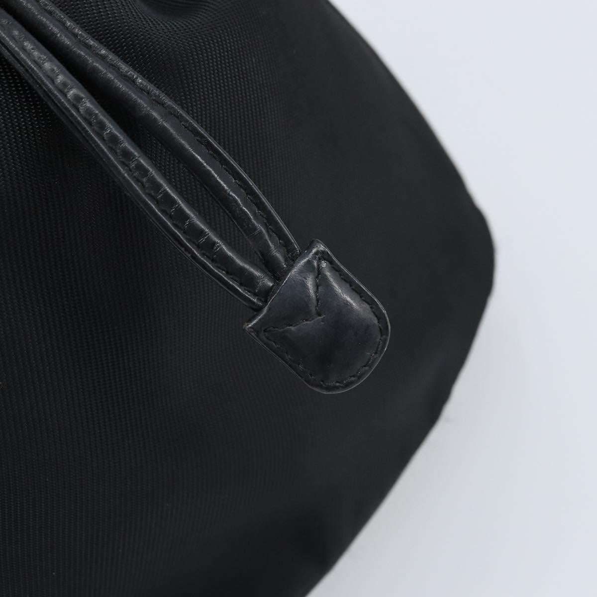GUCCI Bamboo Hand Bag Nylon Black Silver 001 2855 1657 Auth gh1942