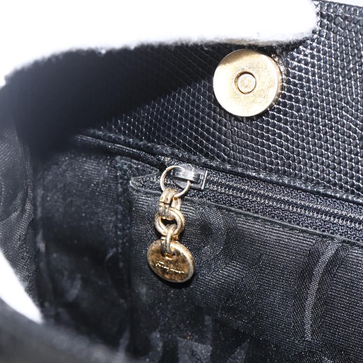 Salvatore Ferragamo Vala Tote Bag Leather Black Gold Auth gh1943