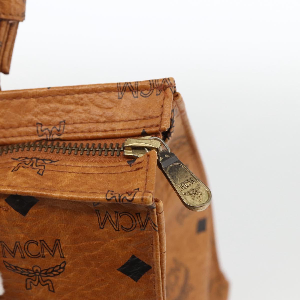 MCM Logogram Vicetos Shoulder Bag PVC Brown Gold Auth gh1945