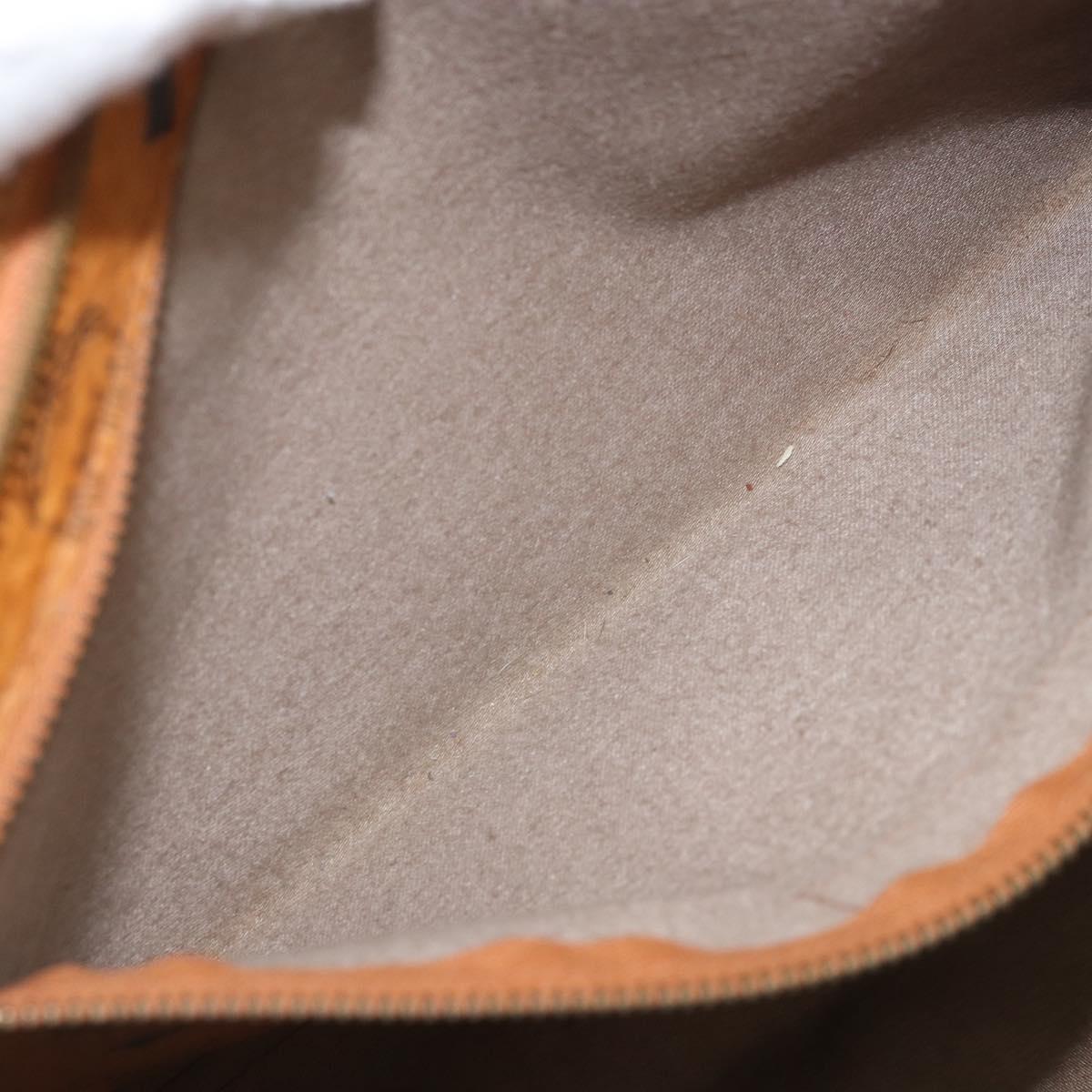 MCM Logogram Vicetos Tote Bag PVC Brown Gold Auth gh1948