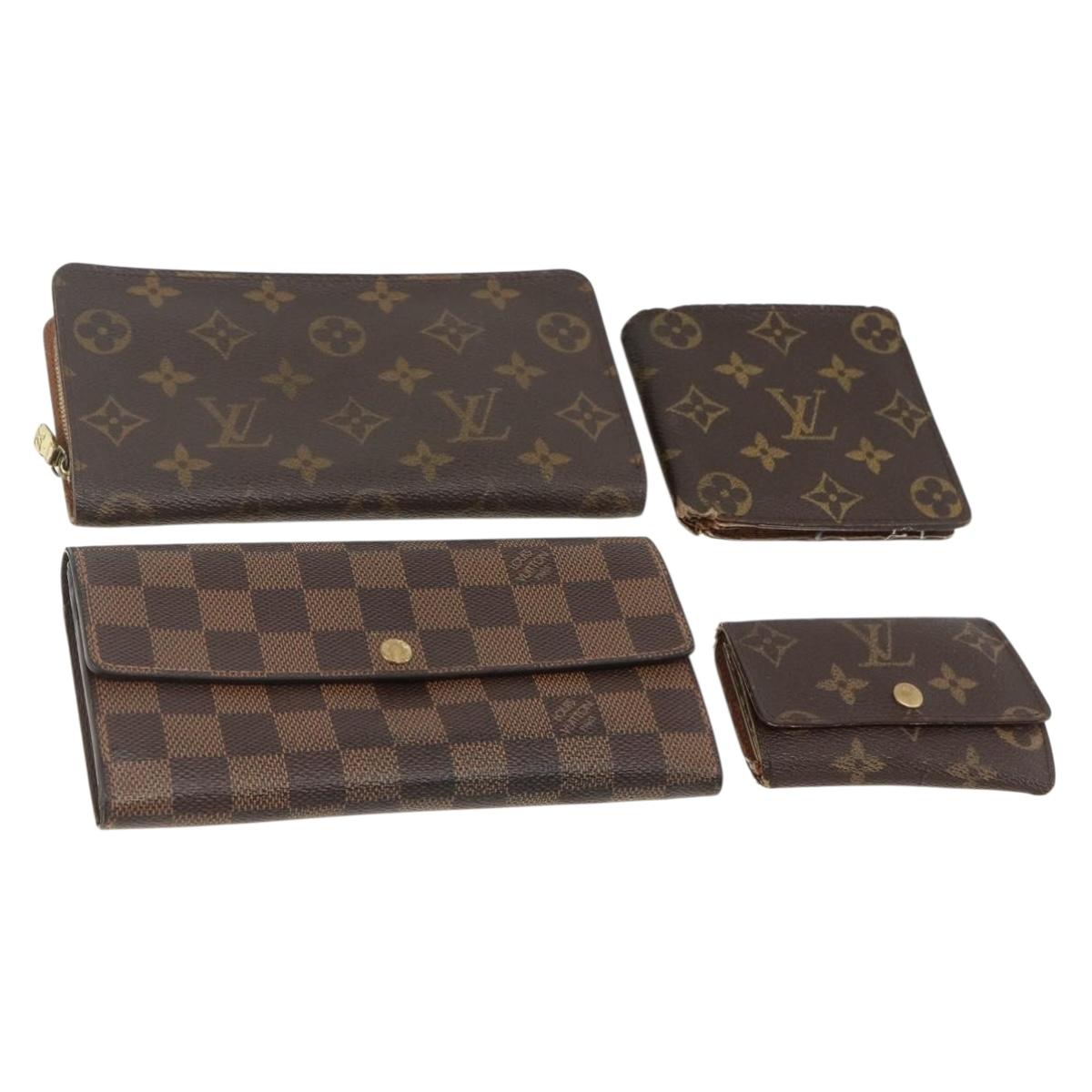 LOUIS VUITTON Monogram Damier Ebene Wallet 4 Set LV Auth gh1956