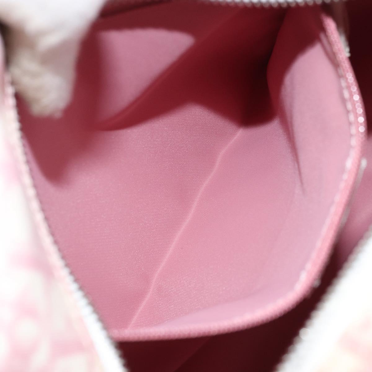 Christian Dior Trotter Canvas Shoulder Bag PVC Pink Silver Auth gh1960