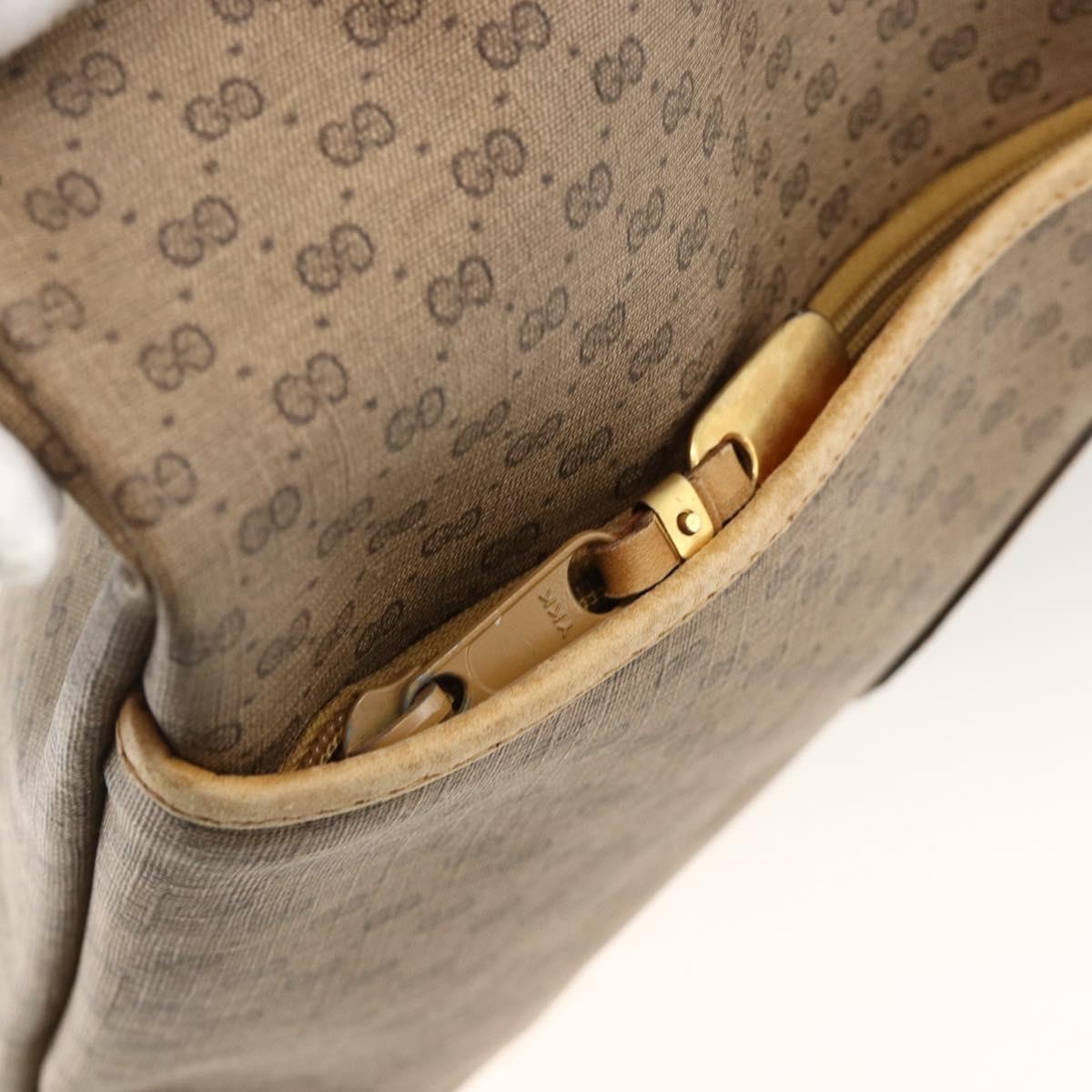 GUCCI Micro GG Supreme Web Sherry Line Bag PVC Beige 002 983 0054 Auth gh1966