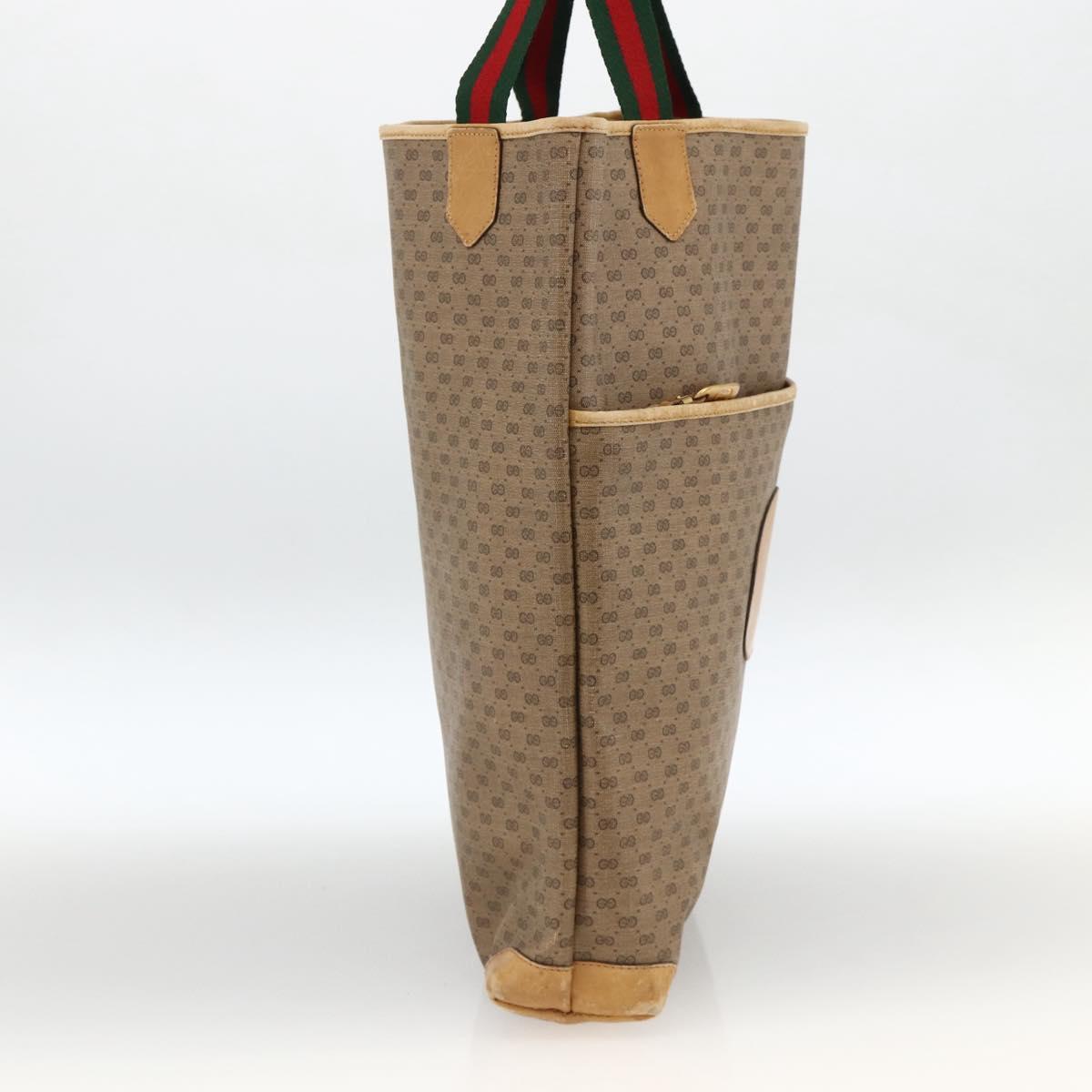 GUCCI Micro GG Supreme Web Sherry Line Bag PVC Beige 002 983 0054 Auth gh1966