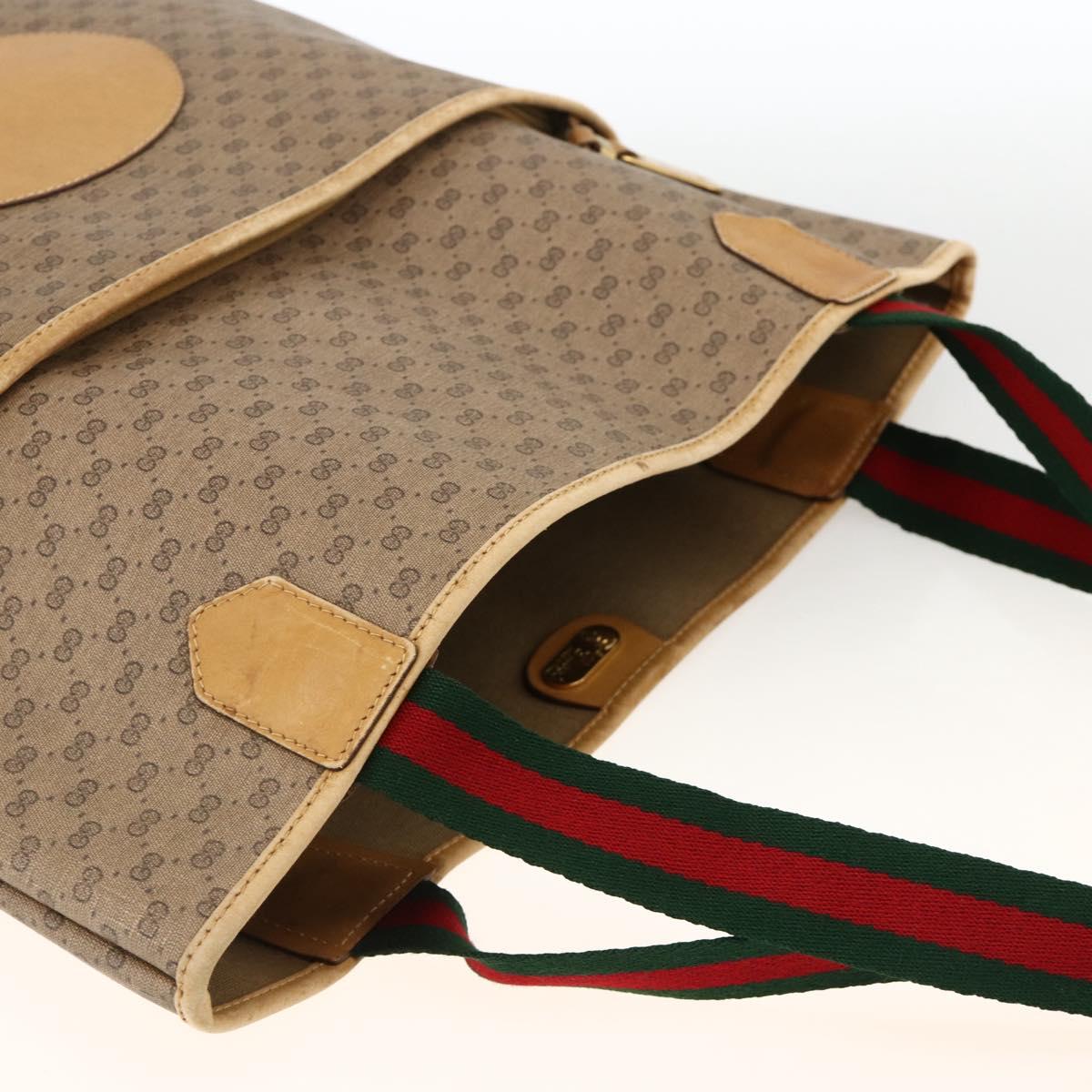 GUCCI Micro GG Supreme Web Sherry Line Bag PVC Beige 002 983 0054 Auth gh1966