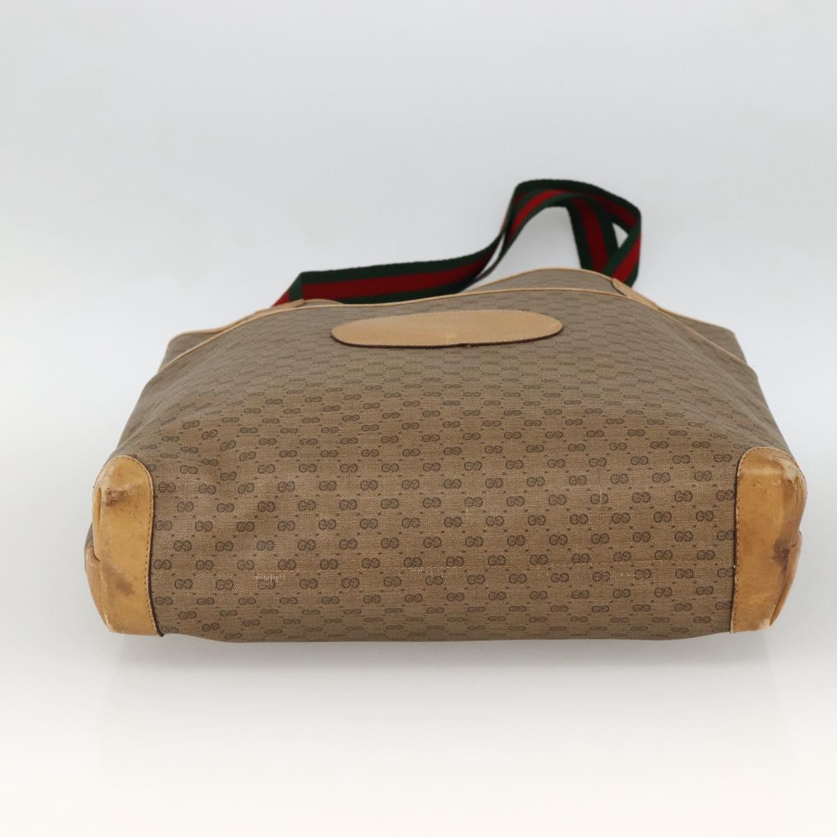 GUCCI Micro GG Supreme Web Sherry Line Bag PVC Beige 002 983 0054 Auth gh1966