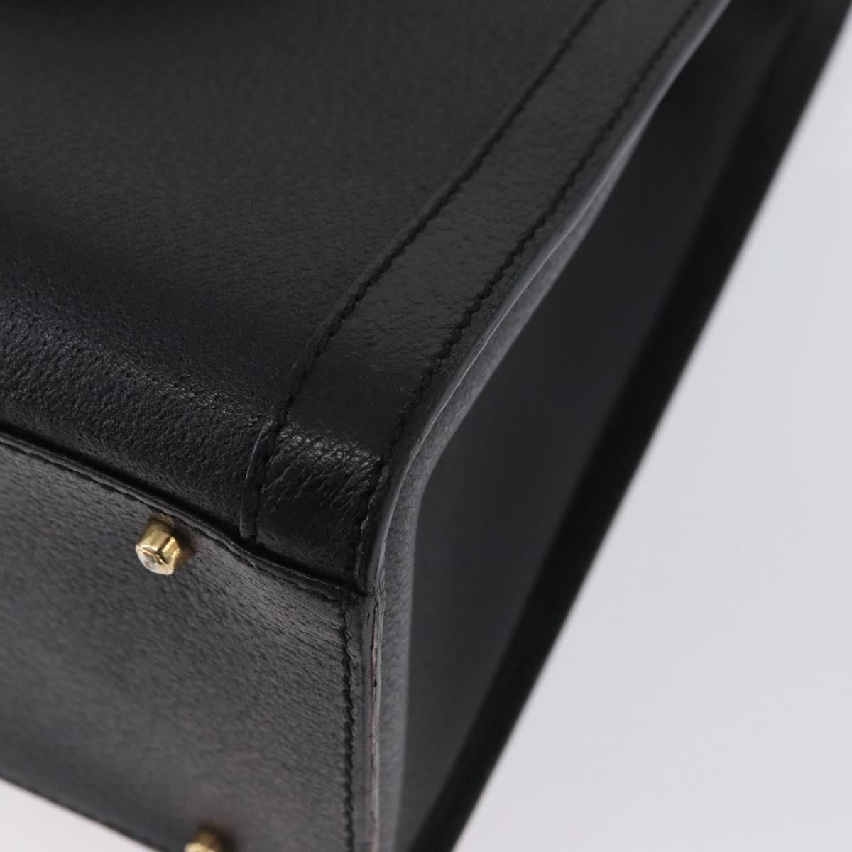 GUCCI Bamboo Tote Bag Leather Black Gold 002 1186 0260 Auth gh1967