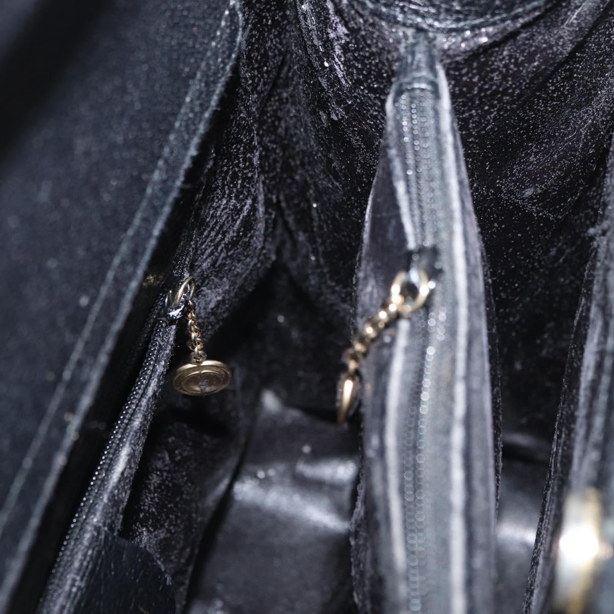 GUCCI Bamboo Tote Bag Leather Black Gold 002 1186 0260 Auth gh1967