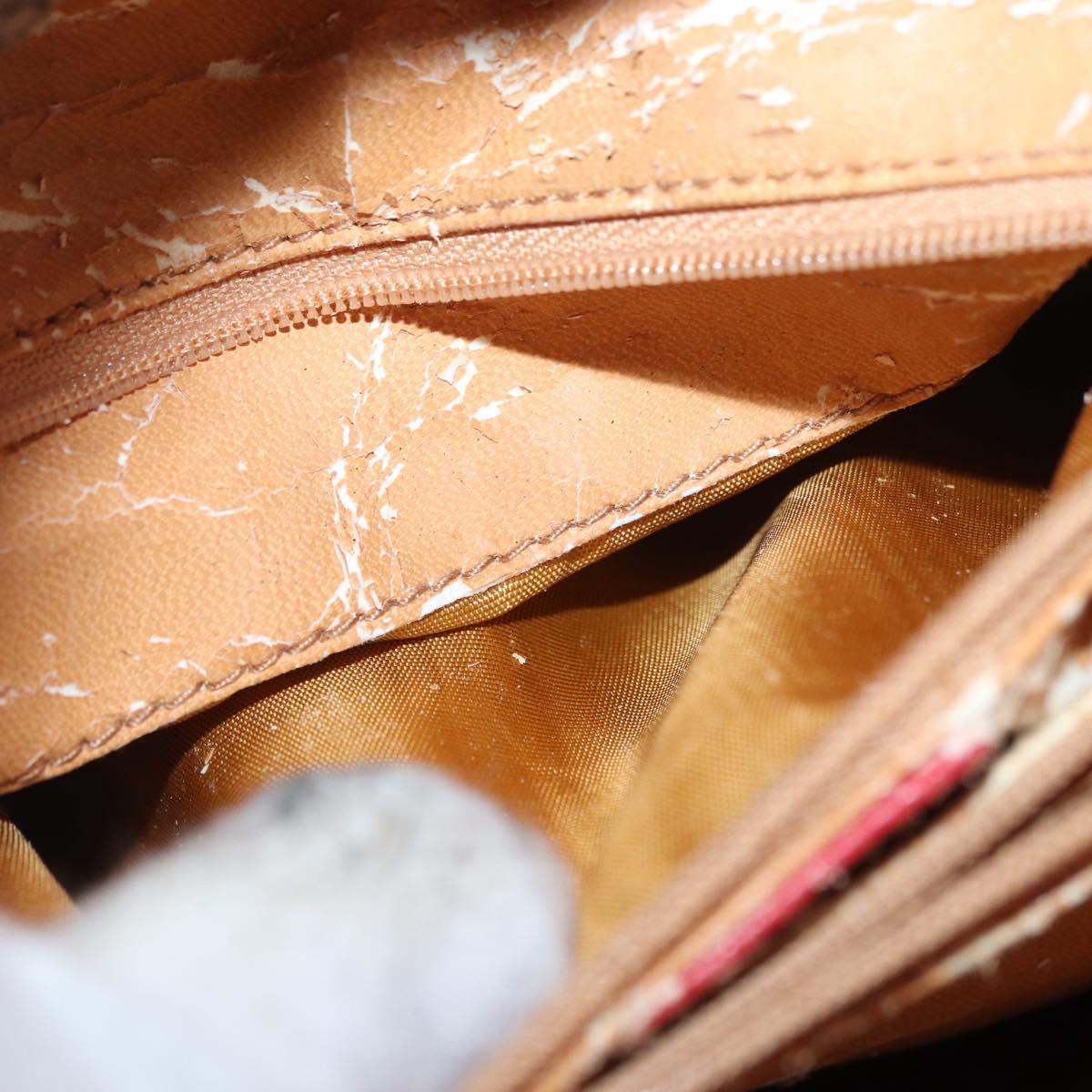GUCCI Bamboo Hand Bag Leather Red Gold 002 0260 Auth gh1968
