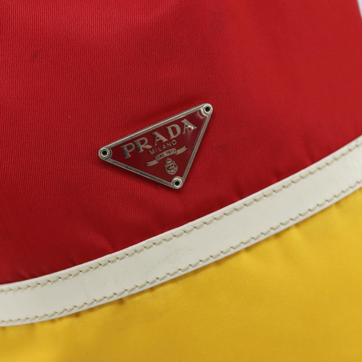 PRADA Pouch Nylon Yellow Silver Auth gh1970