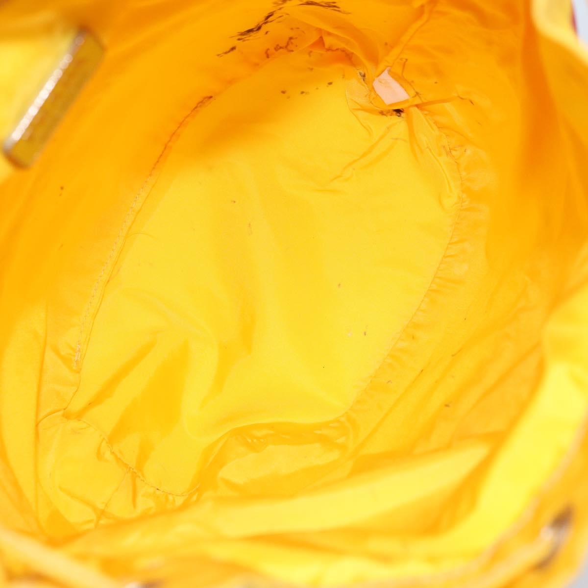 PRADA Pouch Nylon Yellow Silver Auth gh1970