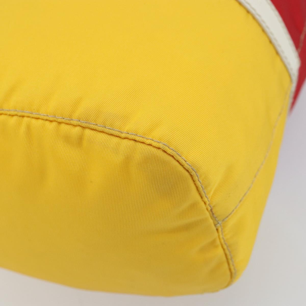 PRADA Pouch Nylon Yellow Silver Auth gh1970
