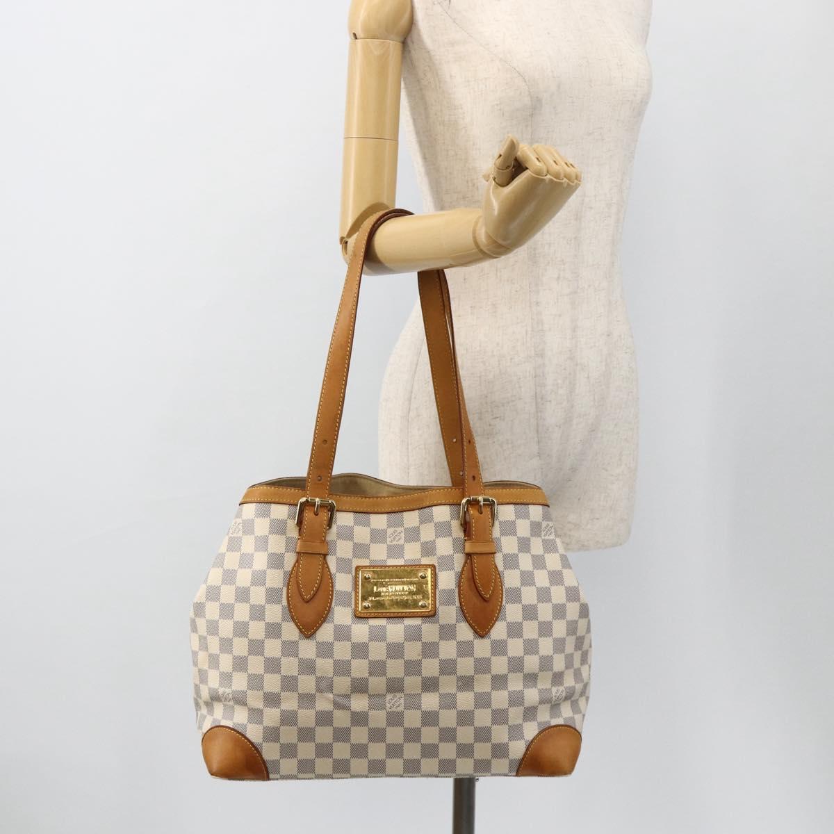LOUIS VUITTON Damier Azur Hampstead MM Tote Bag N51206 LV Auth gh1973