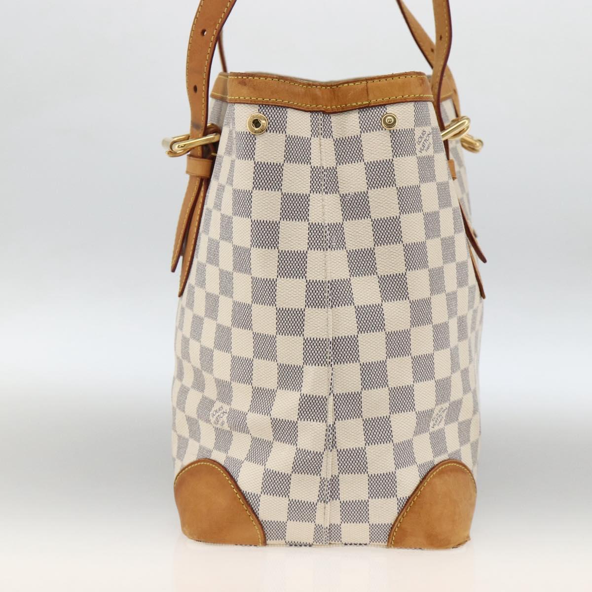 LOUIS VUITTON Damier Azur Hampstead MM Tote Bag N51206 LV Auth gh1973