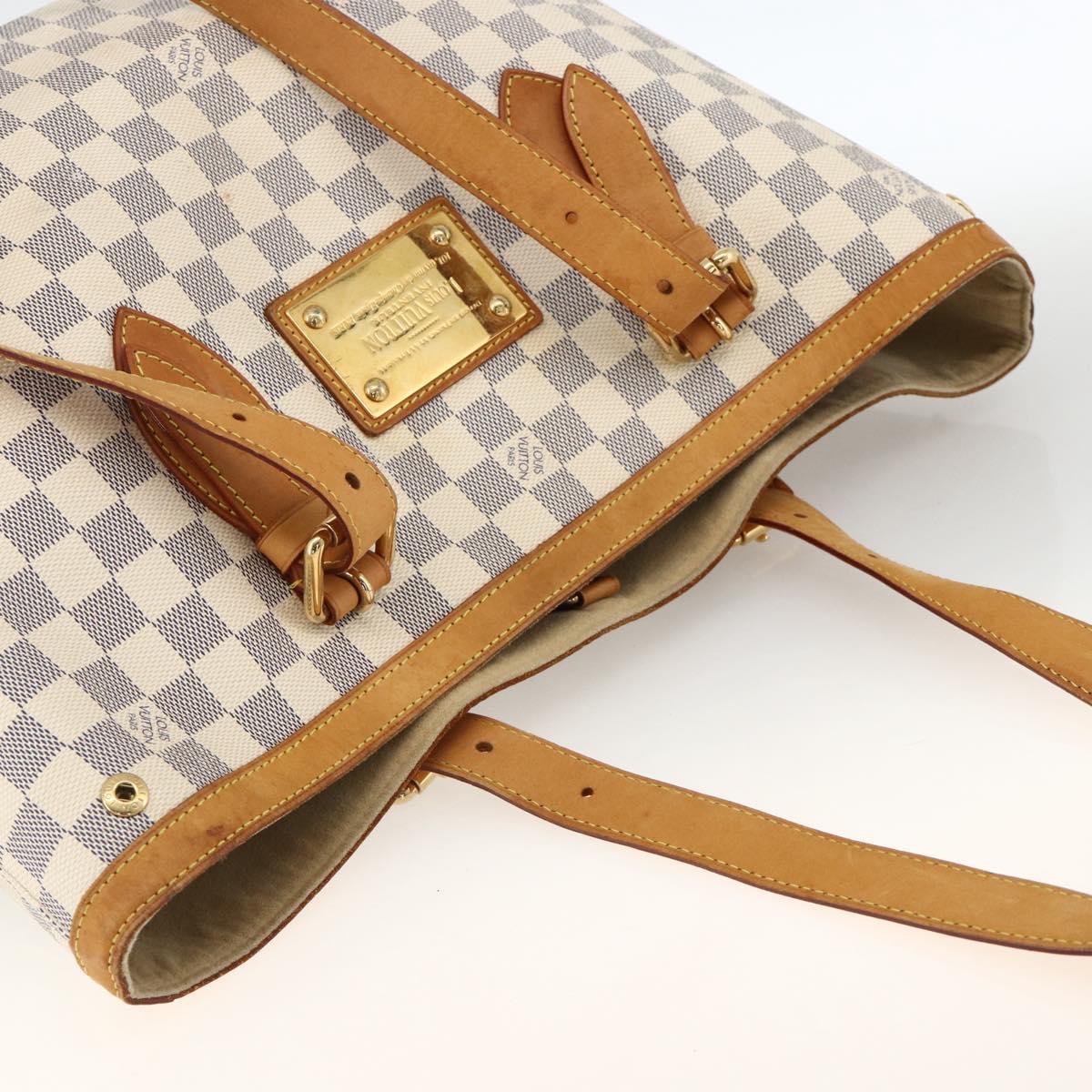 LOUIS VUITTON Damier Azur Hampstead MM Tote Bag N51206 LV Auth gh1973
