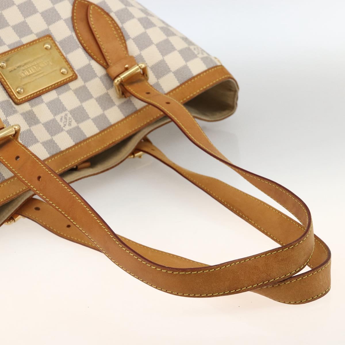 LOUIS VUITTON Damier Azur Hampstead MM Tote Bag N51206 LV Auth gh1973
