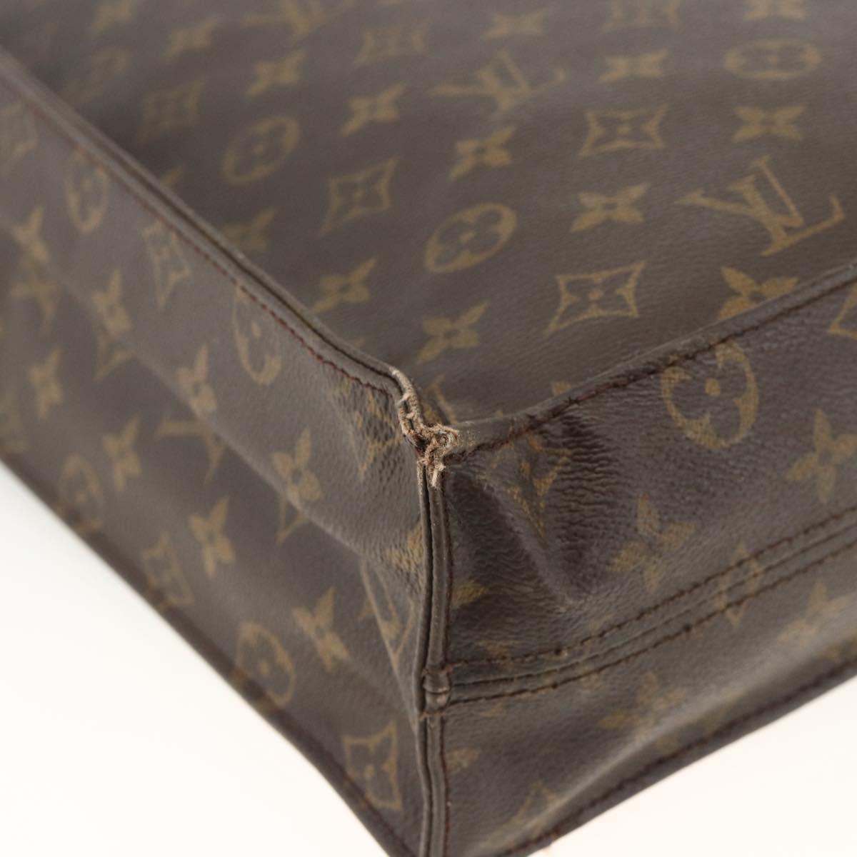 LOUIS VUITTON Monogram Sac Plat Hand Bag M51140 LV Auth gh1978