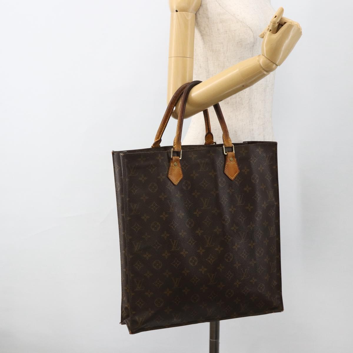 LOUIS VUITTON Monogram Sac Plat Hand Bag M51140 LV Auth gh1978