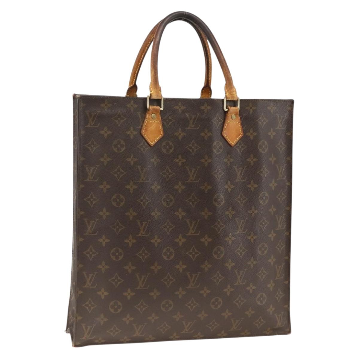 LOUIS VUITTON Monogram Sac Plat Hand Bag M51140 LV Auth gh1978