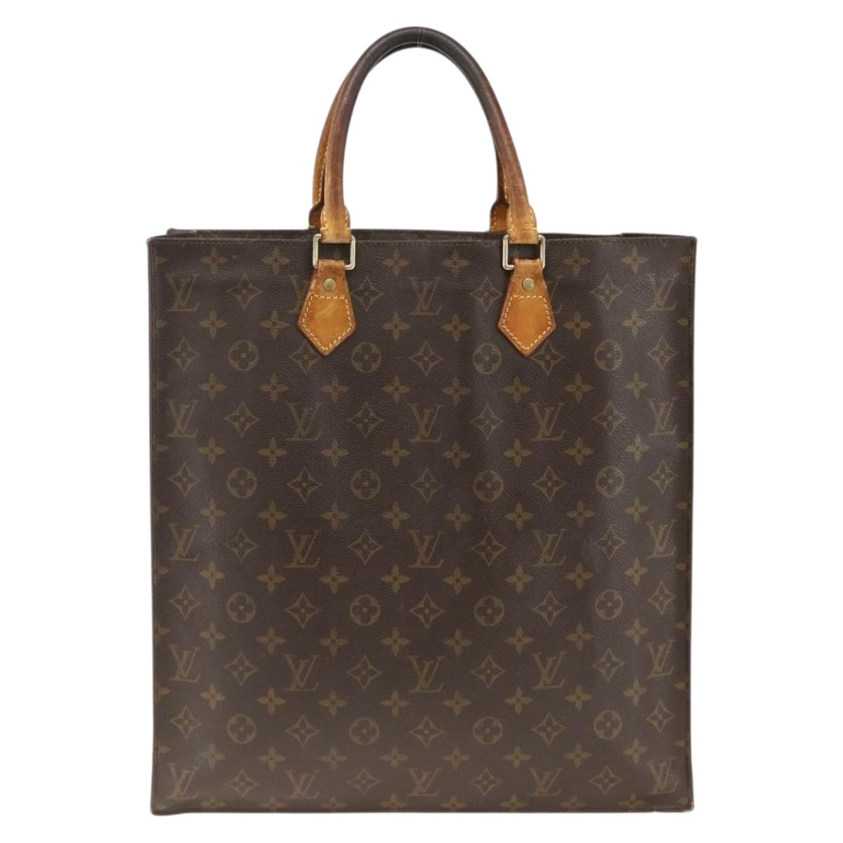 LOUIS VUITTON Monogram Sac Plat Hand Bag M51140 LV Auth gh1978