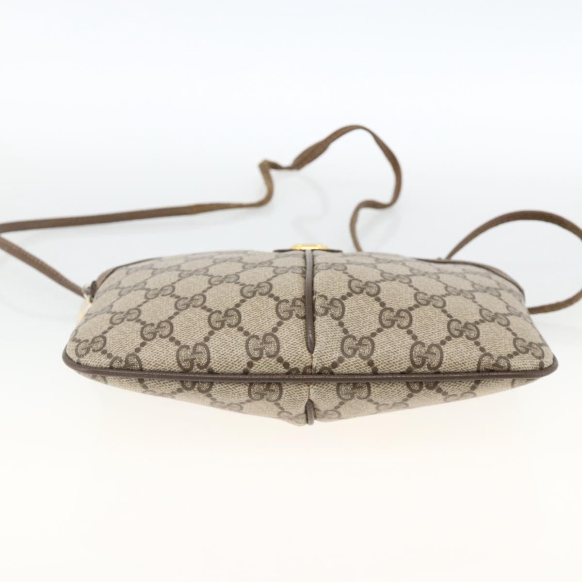 GUCCI GG Supreme Web Sherry Line Bag PVC Beige Gold 904 02 047 Auth gh1981