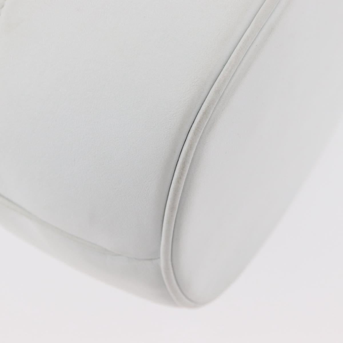 CHANEL COCO Mark Shoulder Bag Leather White Gold CC Auth gh2005A