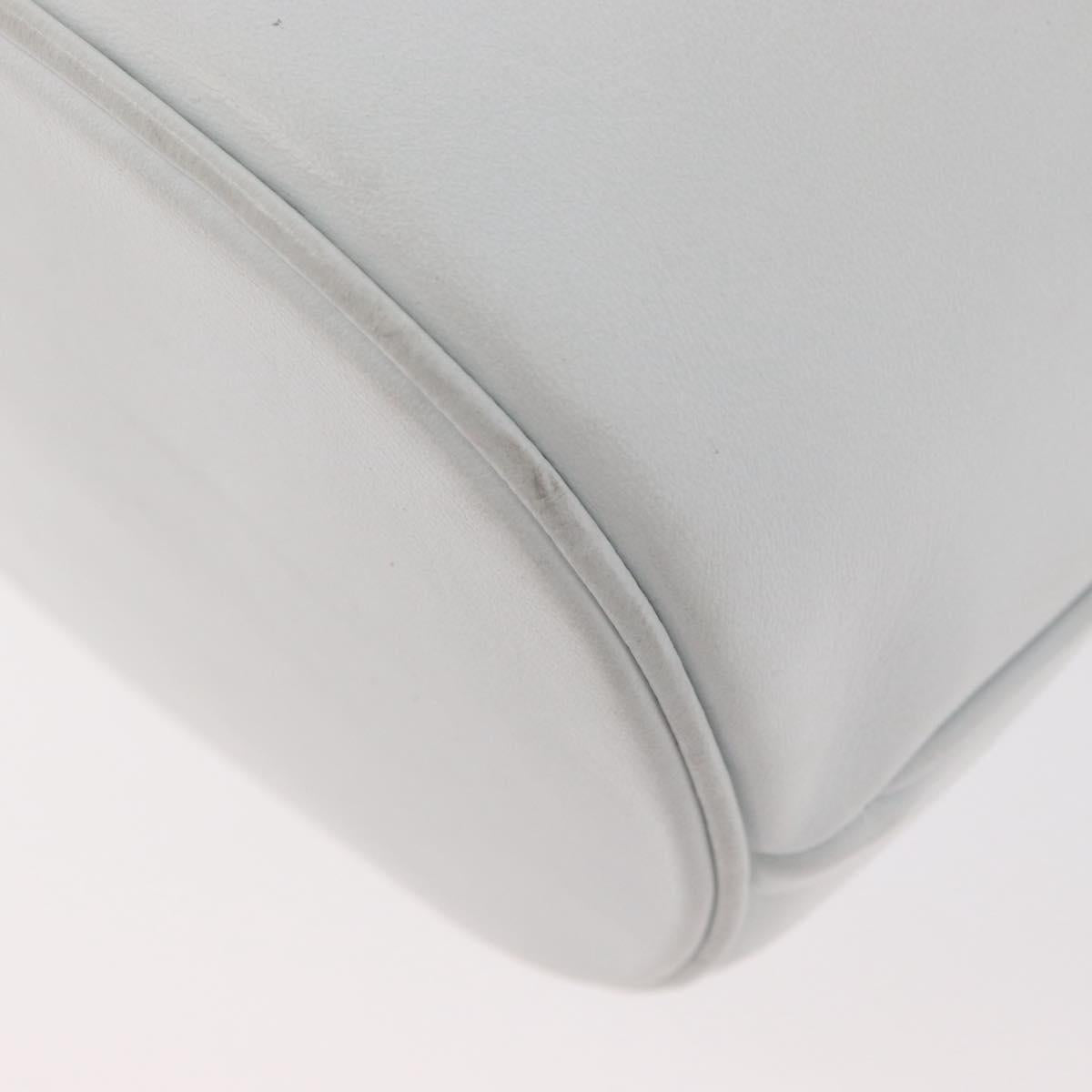 CHANEL COCO Mark Shoulder Bag Leather White Gold CC Auth gh2005A