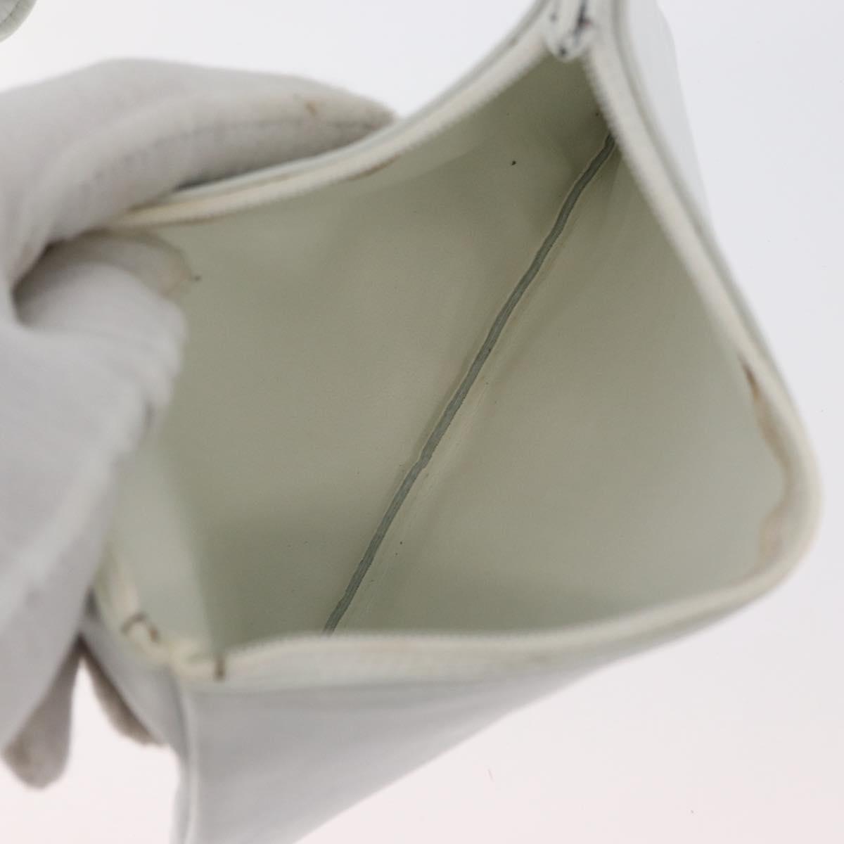 CHANEL COCO Mark Shoulder Bag Leather White Gold CC Auth gh2005A