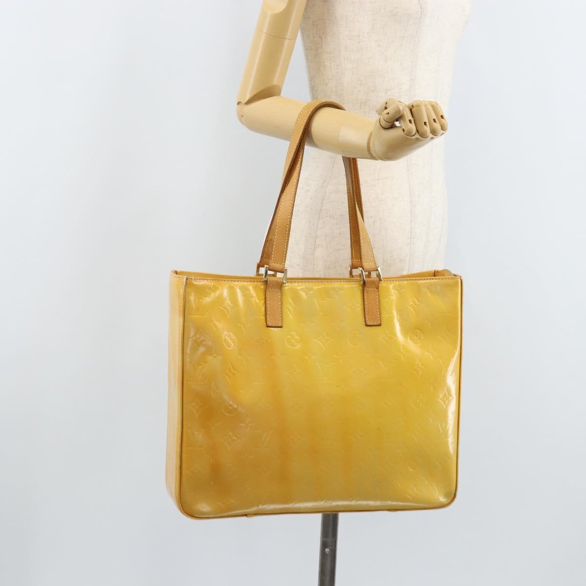 LOUIS VUITTON Monogram Vernis Columbus Tote Bag Gris M91028 LV Auth gh2014