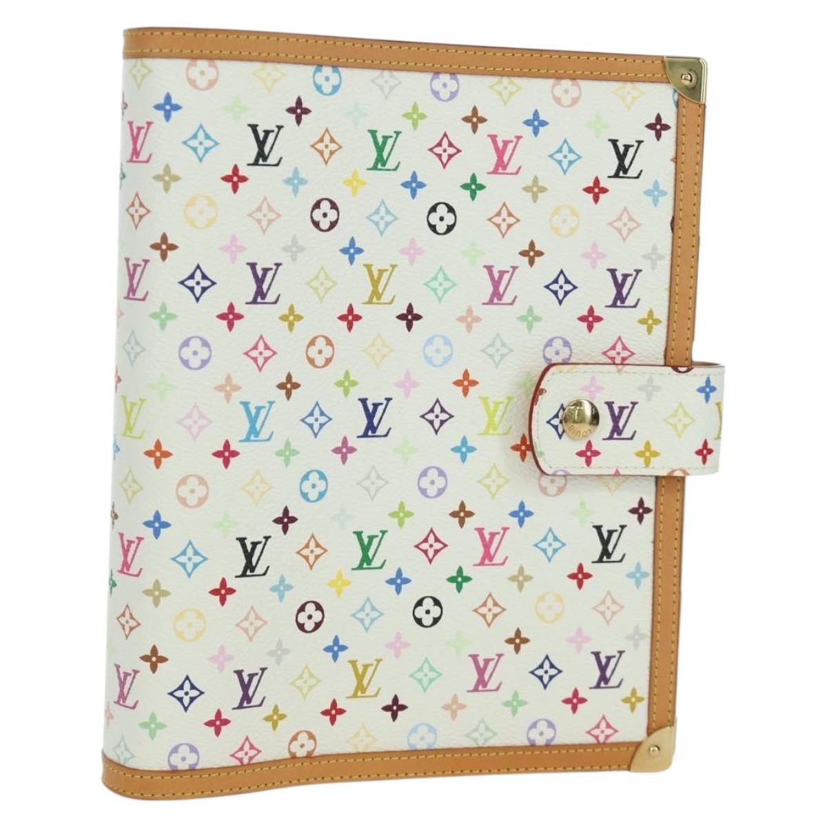 LOUIS VUITTON Multicolor Agenda GM Day Planner Cover White R20894 Auth gh2015SAV
