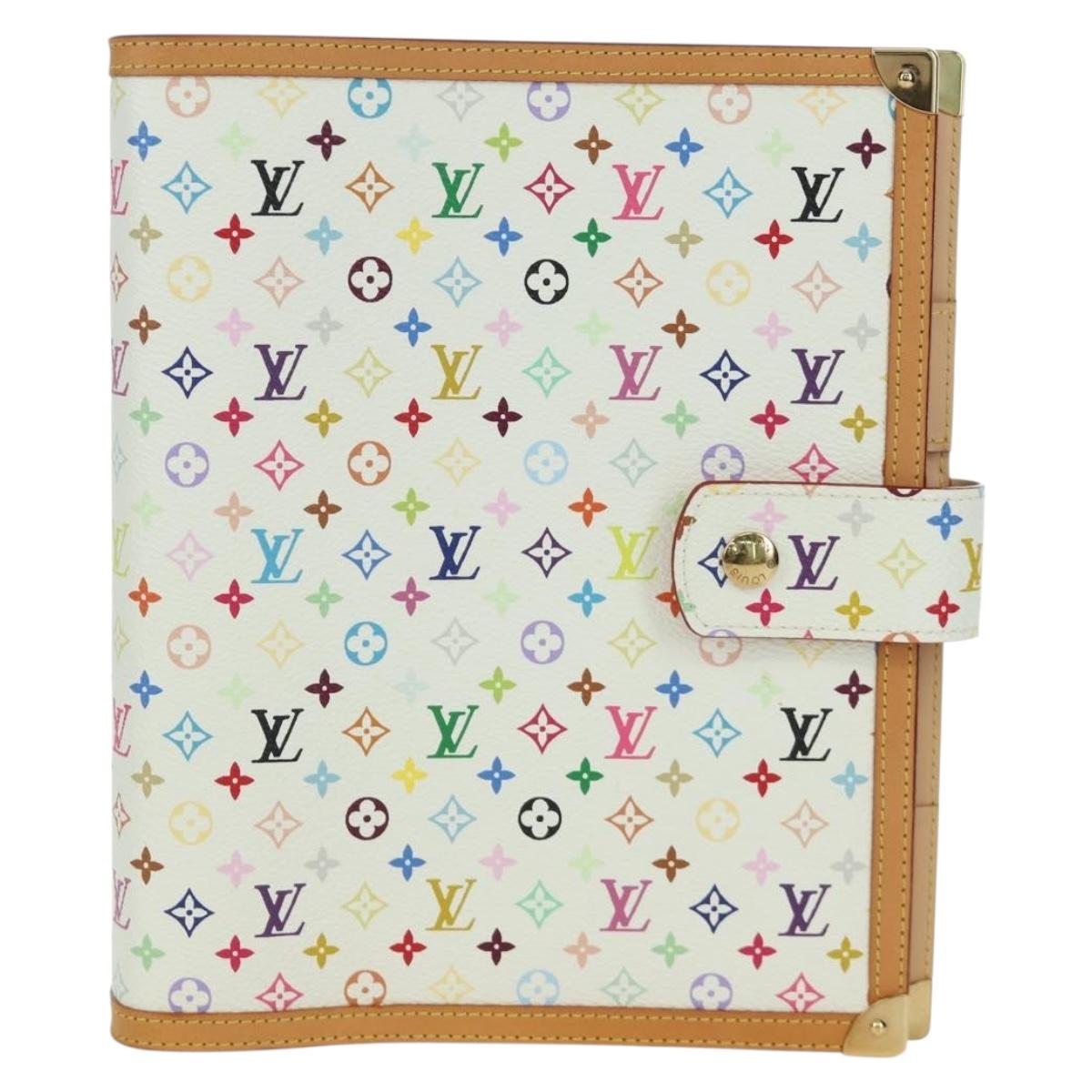 LOUIS VUITTON Multicolor Agenda GM Day Planner Cover White R20894 Auth gh2015SAV