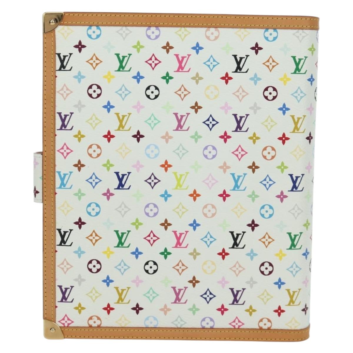 LOUIS VUITTON Multicolor Agenda GM Day Planner Cover White R20894 Auth gh2015SAV
