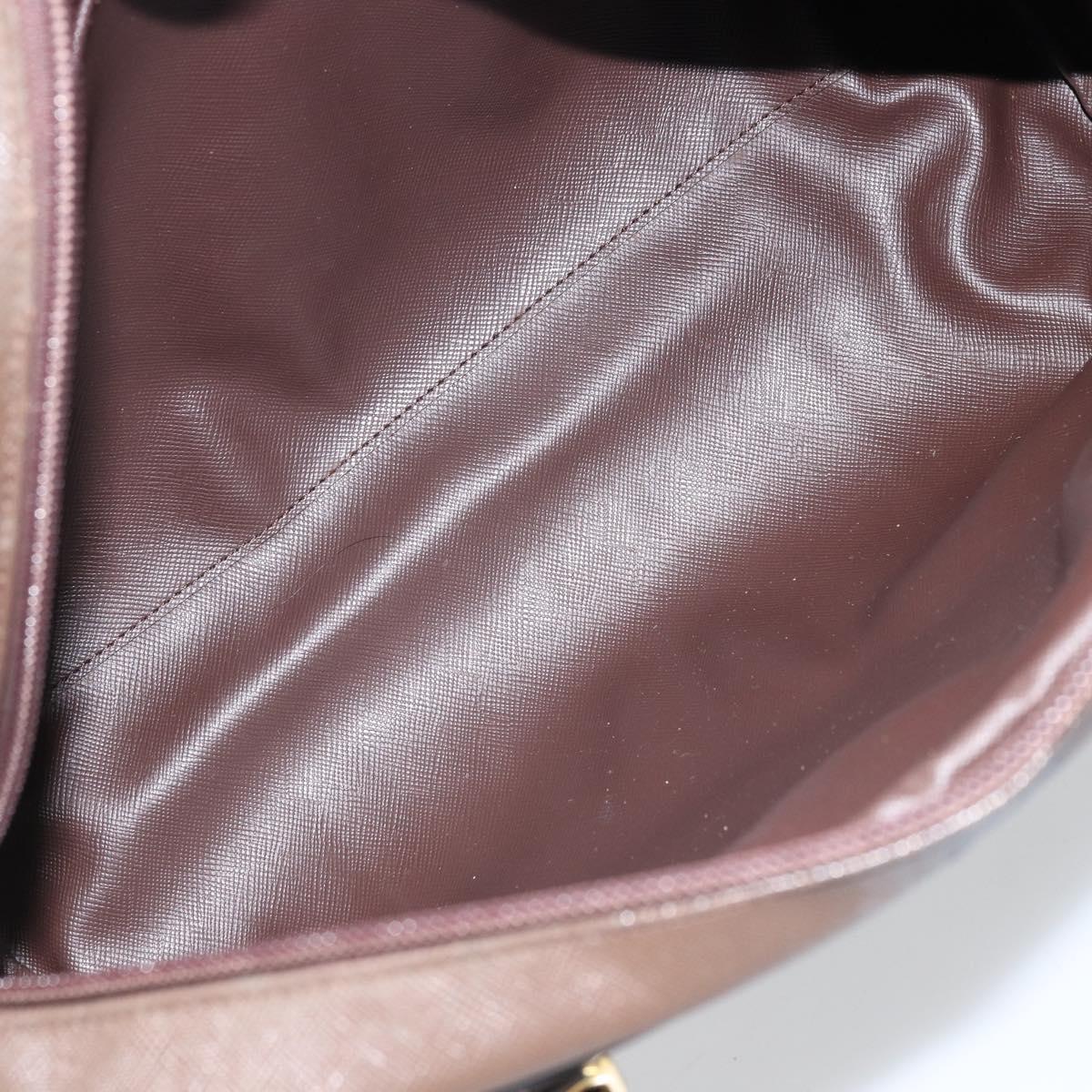 Burberrys Nova Check Hand Bag Canvas Brown Gold Auth gh2024