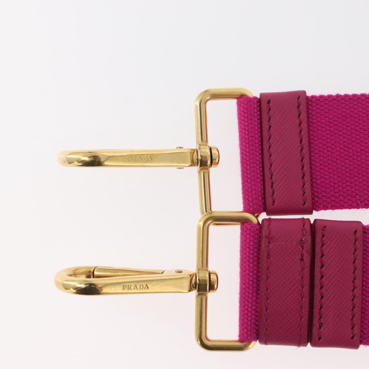 PRADA Adjustable Shoulder Strap Canvas 26.8""-50"" Pink Gold Auth gh2036